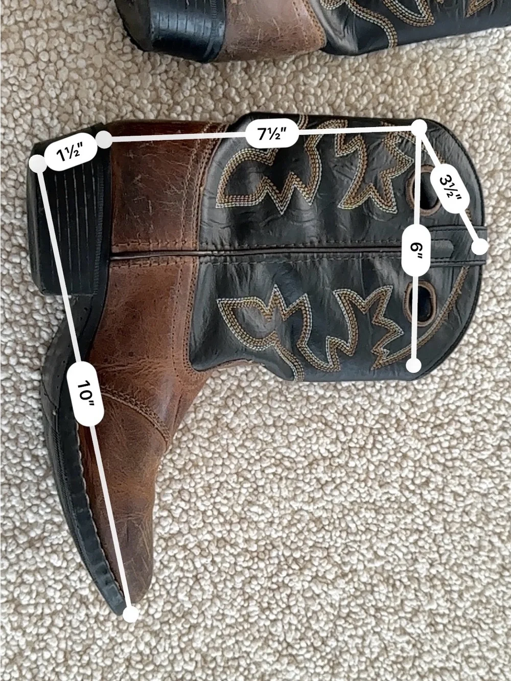 Cody James Boys Youth Size 6D Western Cowboy Boots Brown Black Leather